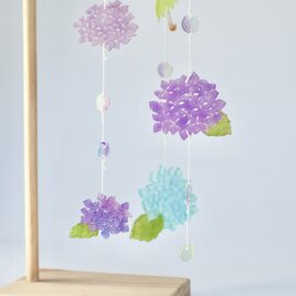 卓上ミニモビール・小さな傘とあじさい