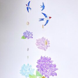 モビール・紫陽花とツバメ