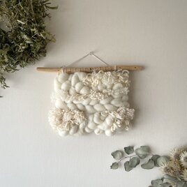 【一点もの】ウィービング タペストリー 『みるく色のたぺすとり。k*』