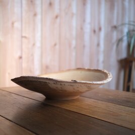 ケヤキのナチュラルエッジボウル〈ガラスコーティング〉【v1173】
