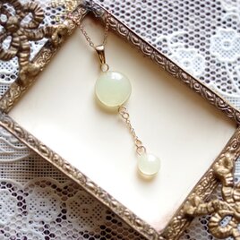 レジンアート　二粒の水滴ペンダント〈月輪〉