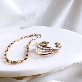 【期間限定】【春の福袋】chianti 5連リング&Clear ブレスレット　14kgf silverfilled