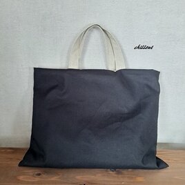 【入園・入学】レッスンバッグ：ブラック×リネン【1049】