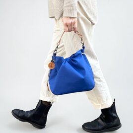 撥水加工で雨の日も安心！丈夫で可愛い巾着バッグ　 BALON mini：ブルー　 CORDURA撥水加工ナイロン