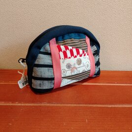着物　パッチワーク楕円型ポーチ（中）