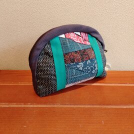 着物　パッチワーク楕円型ポーチ（中）
