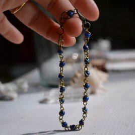 真鍮ワイヤー★ラピスラズリ ブレスレットbb024