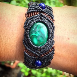 マラカイト マクラメブレスレットbm003