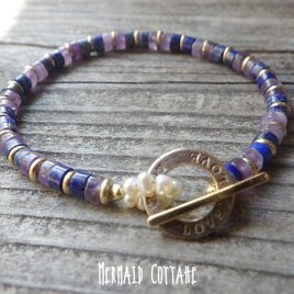 LOVE　ラピスラズリとアメジストのヴィンテージブレスレット　LOVEトグル