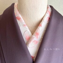 洗える刺繍半衿 桃色グラデーション