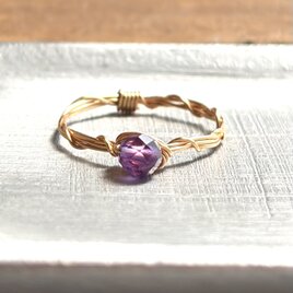 アメジスト  ラウンドカット4mm   リング /ゴールド