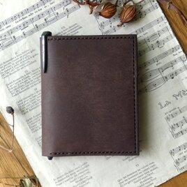 イタリア革のメモ帳カバー／ブロックロディアNo.12専用／ダークブラウン