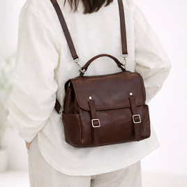 【本革リュック】★新作キャンペーン中！★2way小型レザーリュック｜手提げ・バックパック｜3層構造｜男女兼用デザイン