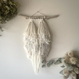 【一点もの】ウィービング タペストリー 『みるく色のたぺすとり。l*』