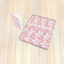 手帳型 iPadケース 【バックカバー：ハードタイプ】片面印刷/カメラ穴有/オートスリープ対応【桜・花明かり】