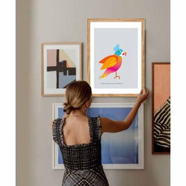 恋した鳥　鳥　送料無料 　イイネたのしいポスター　イラスト　ポスター　アートポスター　アート/sei検索新着順　2934