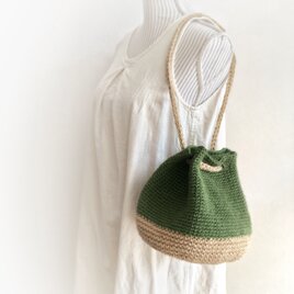 クヴァレ＊2way＊麻ひもバッグ《グリーン》