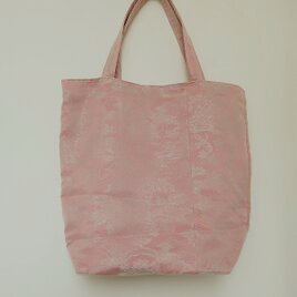 帯で作った大袋　トートバッグ　ピンク系