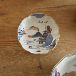 【小皿】静かな山水と金彩の美しい器