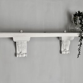 アンティーク ウォールシェルフ ピュアホワイト 木製 シャビーシックのコピー