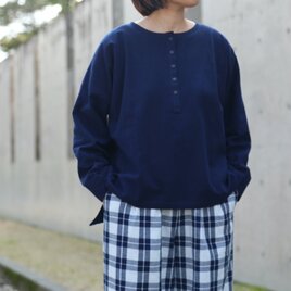 藍染ファーマーズシャツ（備後節織）濃紺