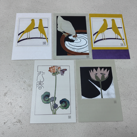 【アウトレット】大正モダン 杉浦非水 復刻版 ポストカード5枚セット（カナリア２種 鶏 睡蓮 ゼラニウムと蝶）送料無料