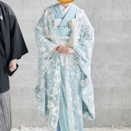 実例写真！オフホワイト 透明感抜群のレース打掛 オーバードレスのみ 贅沢な小花総レース 拳式/前撮り