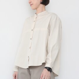 アウトレット　back slit shirts / cream