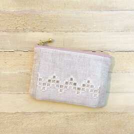 ハーダンガー刺繍12cmファスナーポーチ⚫︎z390