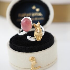 いろどりうさぎリング インカローズ2.85ct