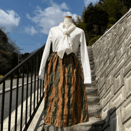 播州織柿渋染めスカート26013