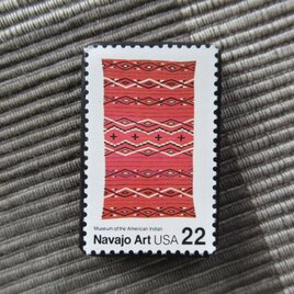 アメリカ1986年　フォークアート切手ブローチ 10890