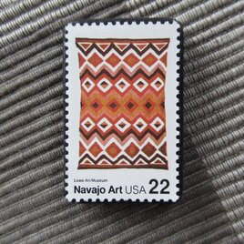 アメリカ1986年　フォークアート切手ブローチ 10891