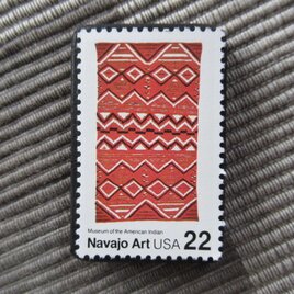 アメリカ1986年　フォークアート切手ブローチ 10892