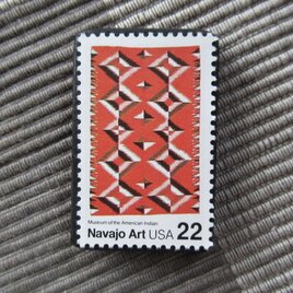 アメリカ1986年　フォークアート切手ブローチ 10893