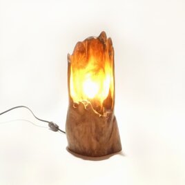 【温泉流木】美しい筒状幹流木のLEDフロアライト002ワイド スタンドライト 照明 間接照明 フットライト 木製 流木インテリア