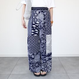 浴衣の前すっきりパンツ（パッチワーク・M）