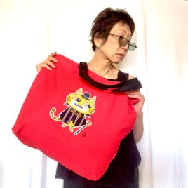 ショルダートート〈にゃんこ・レッド〉