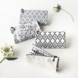 【内布が選べる】モノトーンのひらく、仕分けポーチ｜蛇腹ポーチ・お薬ポーチ・ミニ財布・カードケース