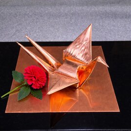 【送料無料母の日】銅板折り鶴　推奨仕様　【双鶴】