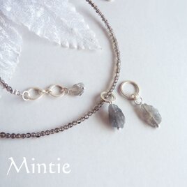 ラブラドライト＆スモーキークォーツのダブルポイント2wayネックレス