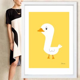 のほ〜〜ん　アヒル　送料無料 　アート/sei新着作品/新着順　イラスト　A4〜A0　ポスター　アートポスター　2520