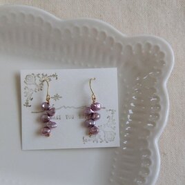 14kgf 淡水パールのゆらゆらピンクピアス