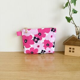 ミニポーチ（レトロフラワー・ピンク）