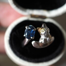 カイヤナイト三毛猫リング
