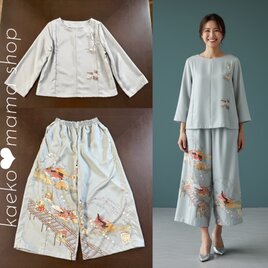 チュニック＆ワイドパンツ✿浴衣✿黒留袖✿風呂敷（着物リメイク） 4-2,3