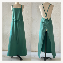 やさしいサロペットエプロン（マキシ丈）｜ midori