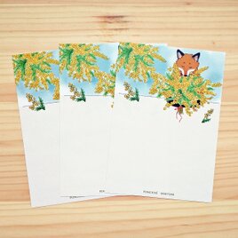 きつねのスマリくん　ご当地メモ紙　ミモザ