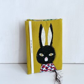 真っ黒うさぎのブックカバー（文庫サイズ）