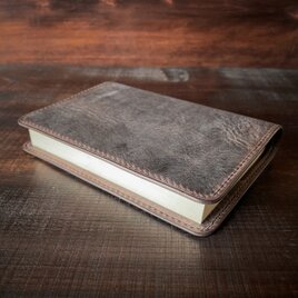 《文庫本サイズ》レザーブックカバー（ダークブラウン）